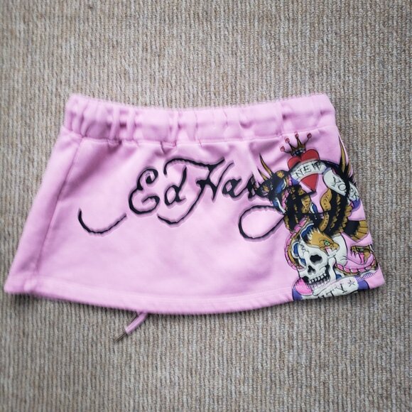 Ed Hardy Skirt Pink Medium - Picture 2 of 8